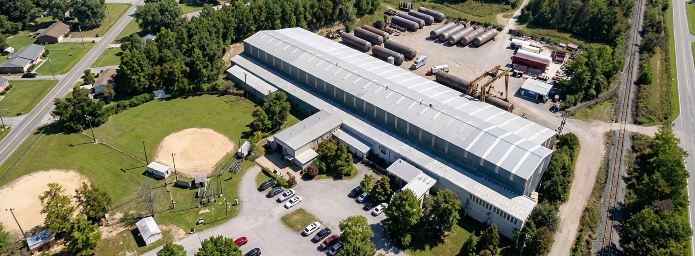 Aerial view of the RECO manufacturing facility in Cayce, South Carolina.